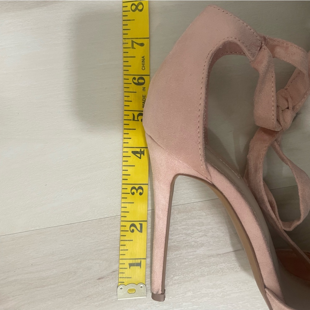 Forever 21 Heels Pointed Toe Wrap Around Ankle Tie Women's 7 Baby Pink Blush - Picture 15 of 15